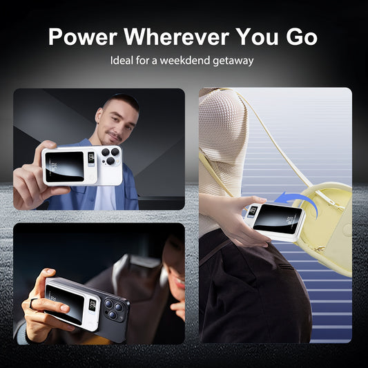 10000mAh Wireless Power Bank, Magnetic Portable Charger, Mini Battery Pack, 22.5W/PD20W Fast Charging, LED Power Display, And USB/Type-C Ports, for iPhone 16/15 Pro/14 Max/13/12, for Android Phones